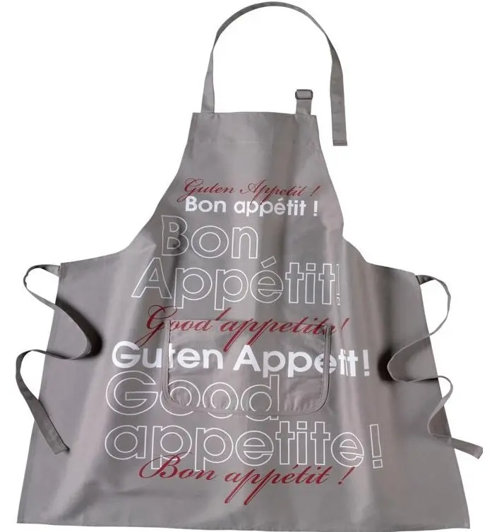 Ziczac Taupe 'Bon Appétit' Kitchen Apron 1