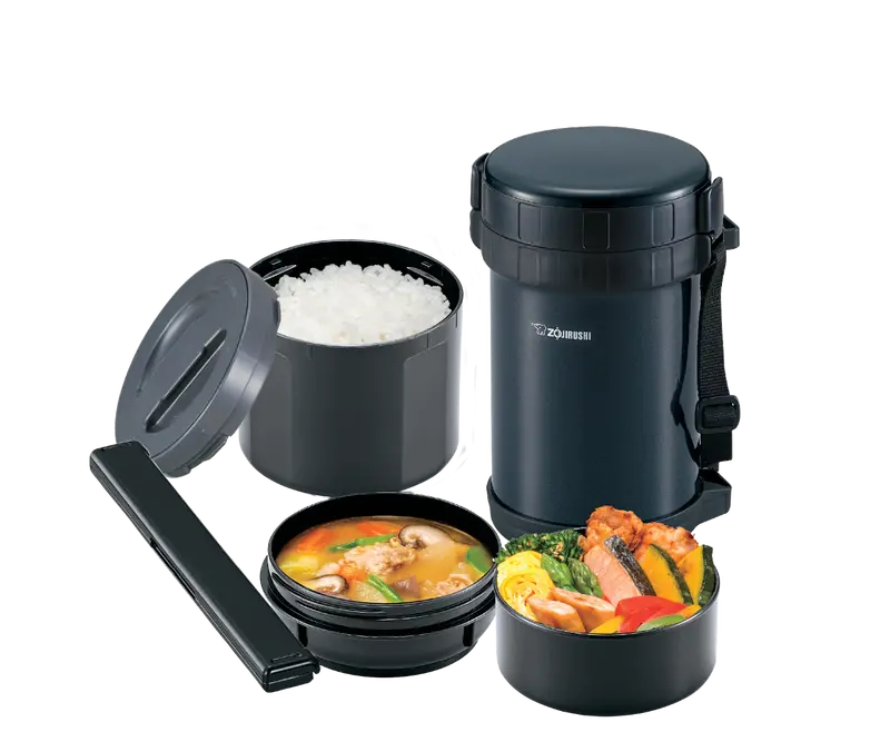 Zojirushi 3-Tier Stainless Steel Bento Lunch Jar – Classic Thermal Design 1