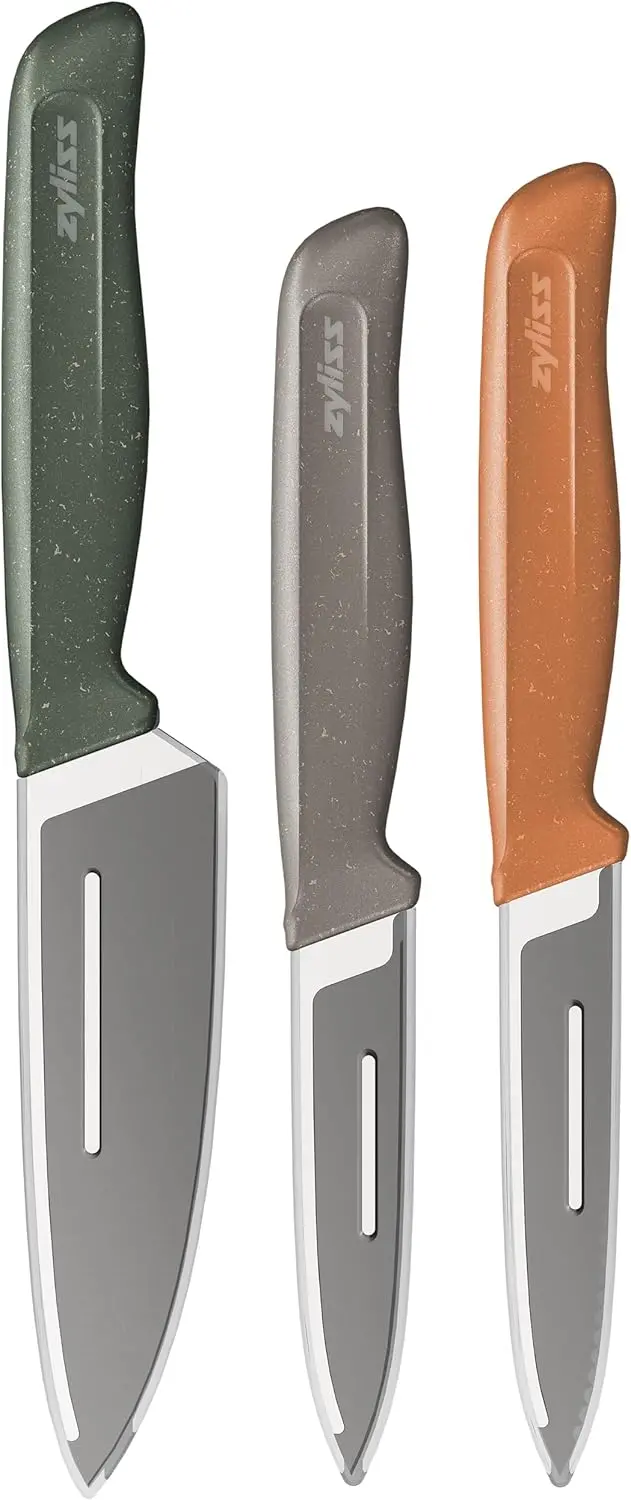 Zyliss 3-Piece Essential Knife Set – Chef, Paring, And Serrated Paring 1