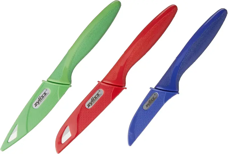 Zyliss 3-Piece Peeling And Paring Knife Set – Bird’S Beak, Serrated, And Straight Blades 1