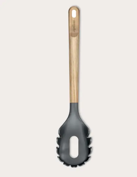 Zyliss Spaghetti Serving Tongs With Natural Oak Handle 1